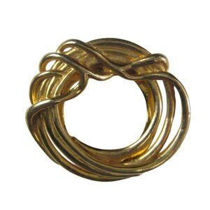 Dress Clip Scarf Clip Goldtone Vintage Made in England Wire Wrap Modern